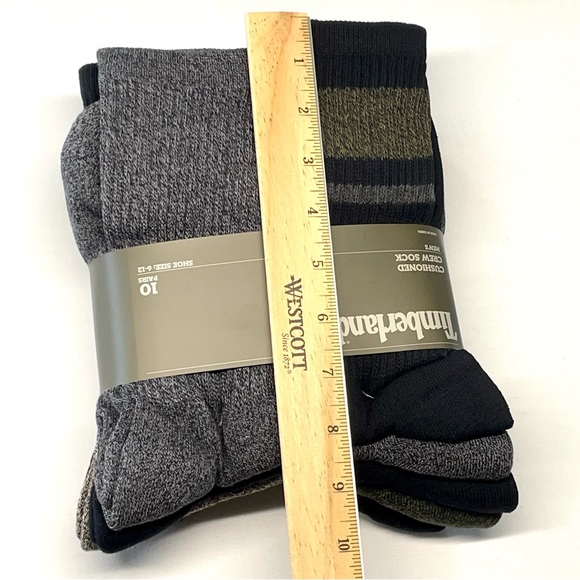 Timberland Men’s Cushioned Crew Socks Cotton Blend 10 Pairs Bundle Size 6-12 NWT - Picture 11 of 15